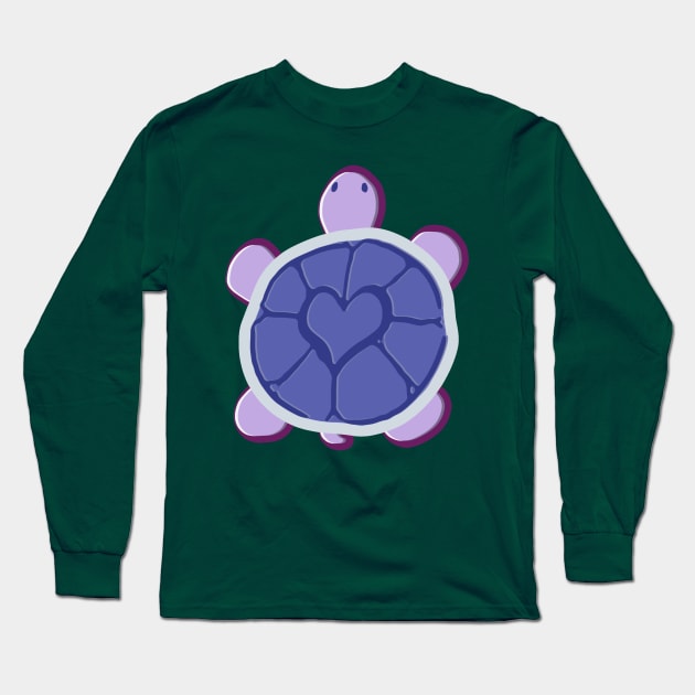 Purple Heart Turtle Long Sleeve T-Shirt by saradaboru